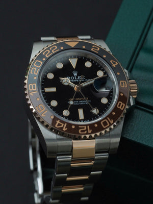 Rolex GMT Master 2 II 40 mm Rootbeer 126711chnr rolesor steel and rose gold
