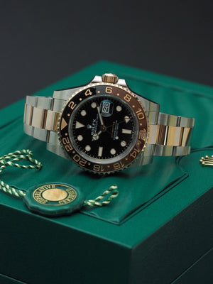 Rolex GMT Master 2 II 40 mm Rootbeer 126711chnr rolesor steel and rose gold