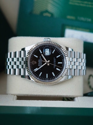 Rolex Datejust 36 126234 Brilliant Black Dial Jubilee Bracelet fluted bezel