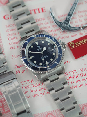 Tudor Submariner Blue Dial Mercedes Hand 79090 folded link bracelet 78500